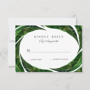 Mariage Feuille tropical moderne Bold RSVP Sombr