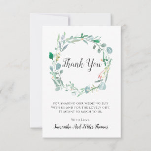 Mariage Feuilles et bourgeons d'aquarelle Carte de