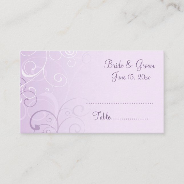 Mariage Fils violets Placer les cartes de réglage (Devant)