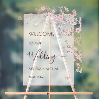 Mariage Fleur de Cerisier Rose Transparent