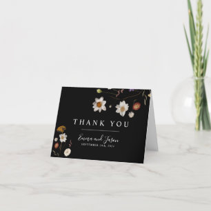 Mariage Fleur sauvage Boho Carte de remerciements