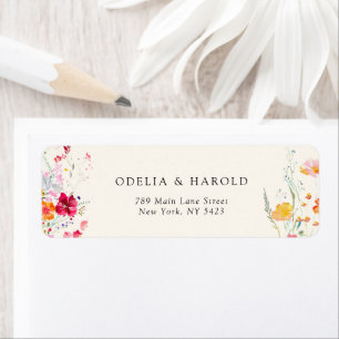 Mariage Fleur sauvage coloré Adresse de retour
