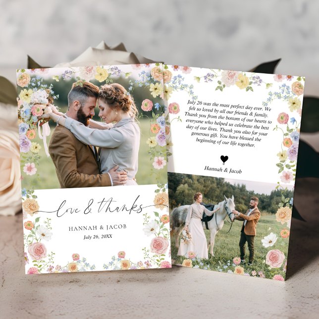 Mariage Fleur sauvage coloré Amour et Merci (Créateur téléchargé)