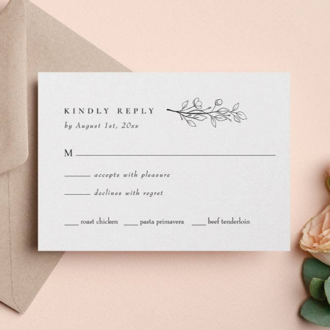 Mariage Fleur sauvage élégant moderne RSVP (Créateur téléchargé)