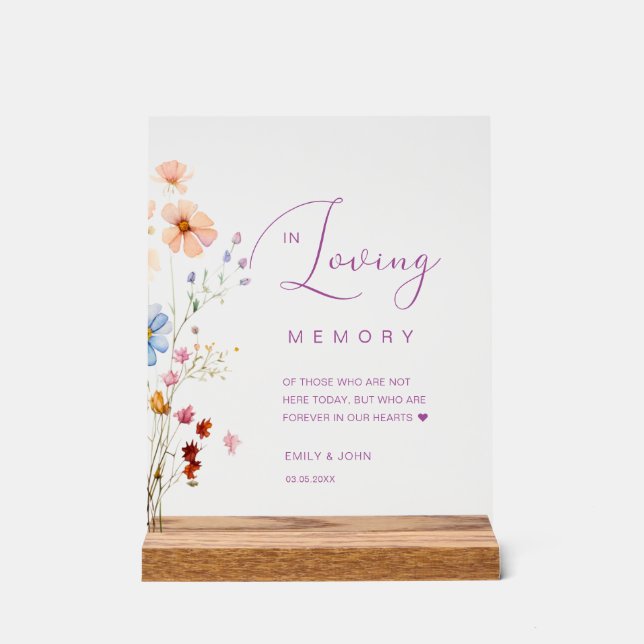 Mariage fleur sauvage "In Love Memory" (Recto)