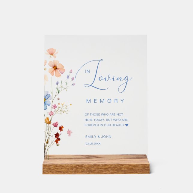 Mariage fleur sauvage "In Love Memory" (Recto)