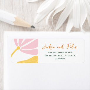Mariage fleuri groovy marguerite rose et jaune