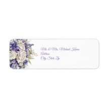 Mariage Fleurie Crème et Violet à l'Aquarelle