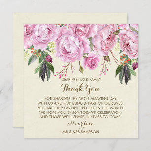 mariage fleurie violette merci carte de réception