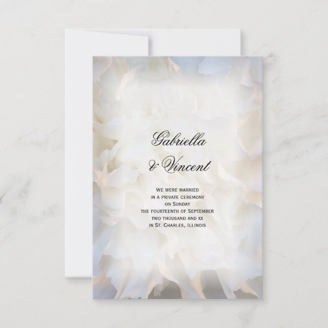 Mariage Fleurs Blanches / Faire-part d'Elopement (Devant)