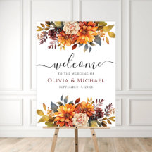 Mariage Fleurs Florales Bohème d'Automne Bienvenue