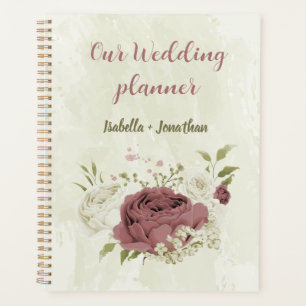 mariage fleurs roses poussiéreuses blanches