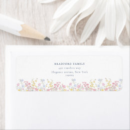 Mariage Fleurs Sauvages Bohème Script Bleu Poussié