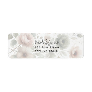 Mariage floral aquarelle poussiéreux olive et rose