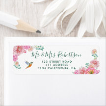 Mariage floral aquarelle vert chic et rose