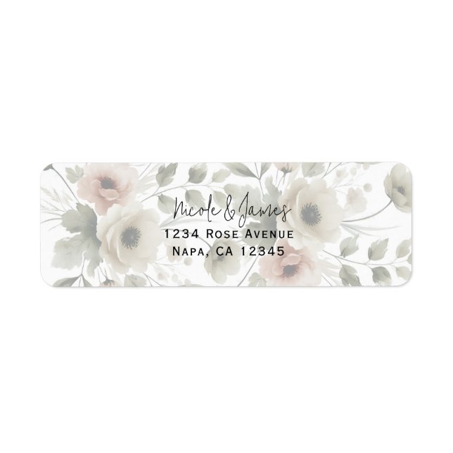 Mariage Floral Aquarelle Vert Olive Kaki (Devant)