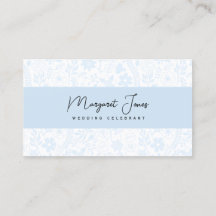 Mariage Floral bleu Carte de visite célébré