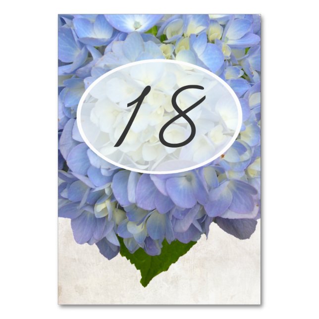 Mariage floral bleu clair Cartes Numéro de tableau (Par défaut)