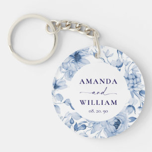 Mariage Floral Bleu Élégant 