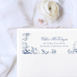 Mariage Floral Bleu Poussiéreux Élégant Classique