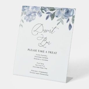 mariage floral bleu poussiéreux Panneau du bar du 