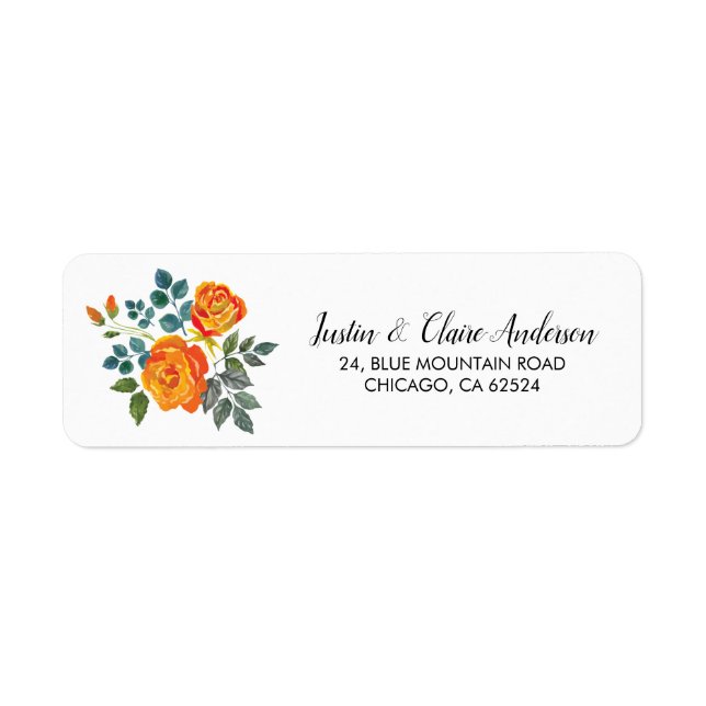 Mariage floral chic et lettres à la main Adresse d (Devant)