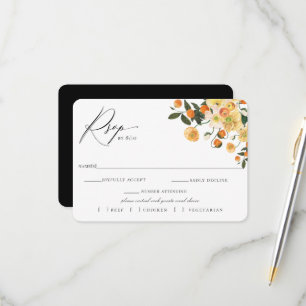 Mariage Floral Citrus RSVP Avec Carte Choix De Rep