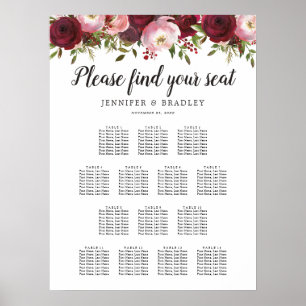 Mariage floral de Bourgogne rustique 14 Tableau