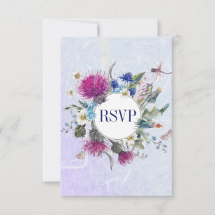 Mariage floral de chardon écossais RSVP