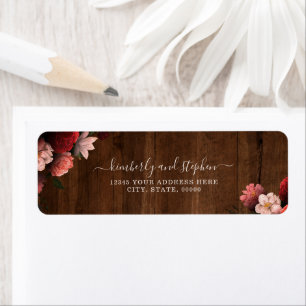 Mariage floral de corail de Bourgogne en bois rust