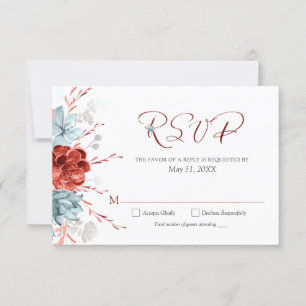 Mariage floral de corail RSVP