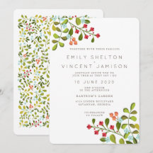 Mariage Floral de jardin d'été Invitation