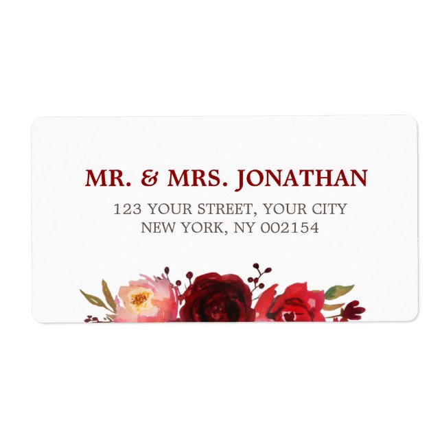 Mariage floral de la Bourgogne Marsala Rouge Roses (Devant)