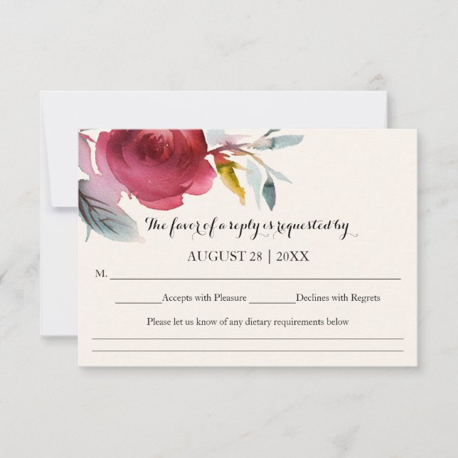 Mariage floral de Marsala Boho en Bourgogne RSVP (Devant)