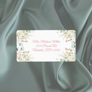 Mariage Floral Elegant Rose Chic Date Nom Adresse