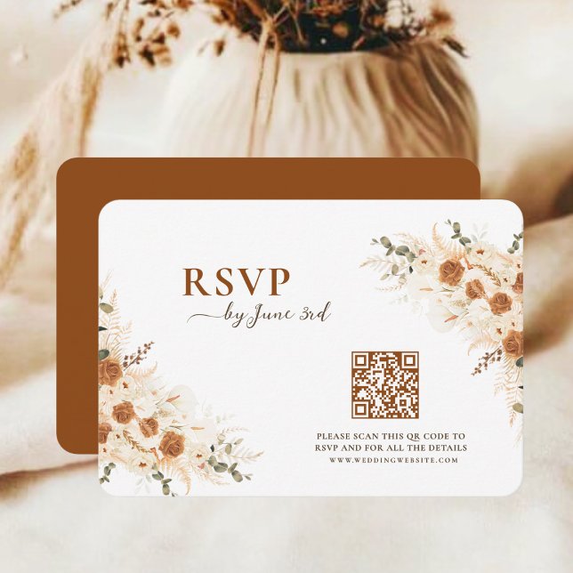 Mariage floral en terre cuite Boho RSVP avec code  (Créateur téléchargé)