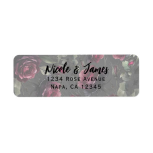 Mariage floral gris ombré aux roses rouges de Bord