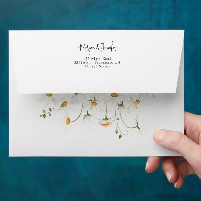 Mariage floral marguerite Enveloppe personnalisée (Hand)