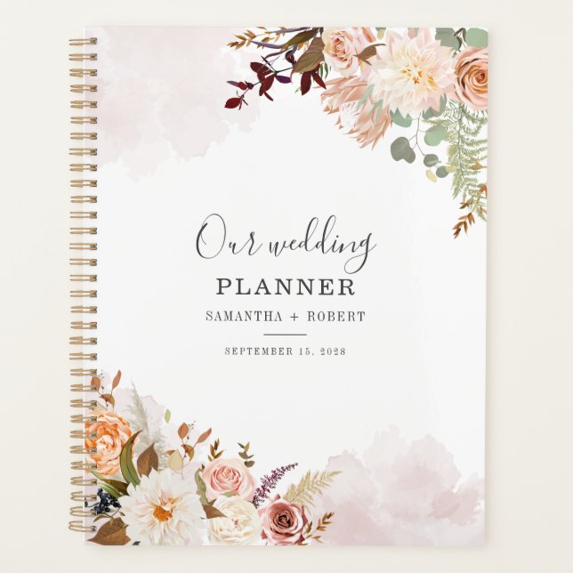Mariage Floral Pastel Aquarelle Fleur Script (Devant)
