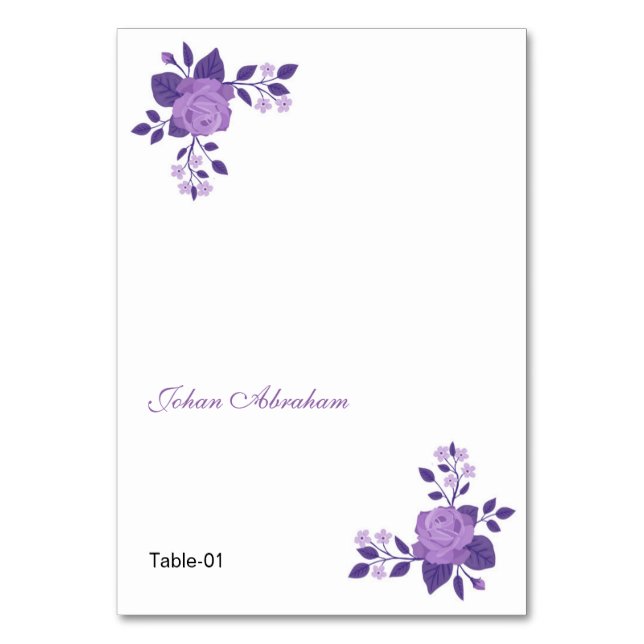 Mariage floral romantique Carte Place (Par défaut)