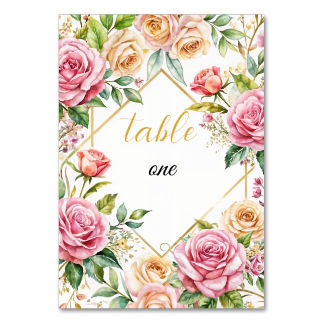 Mariage floral romantique Numéro de table (Par défaut)