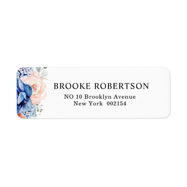 Mariage floral rose bleu marine (Devant)