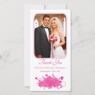 Mariage floral rose chaud merci photo