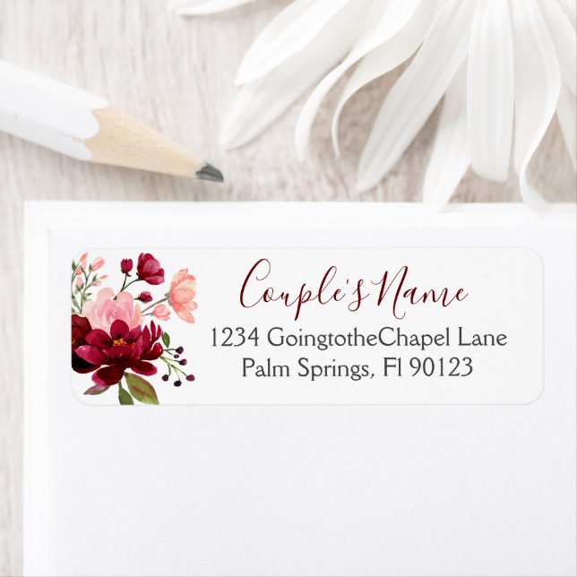 Mariage floral rose de Bourgogne (En situation)