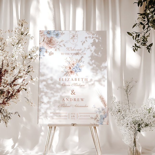 Mariage floral rose et bleu (Créateur téléchargé)