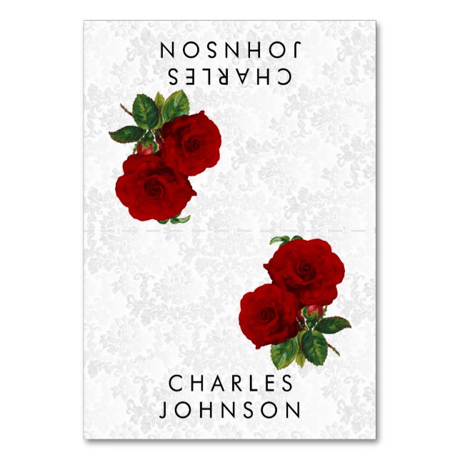Mariage floral Rose rouge profonde | Cartes (Par défaut)