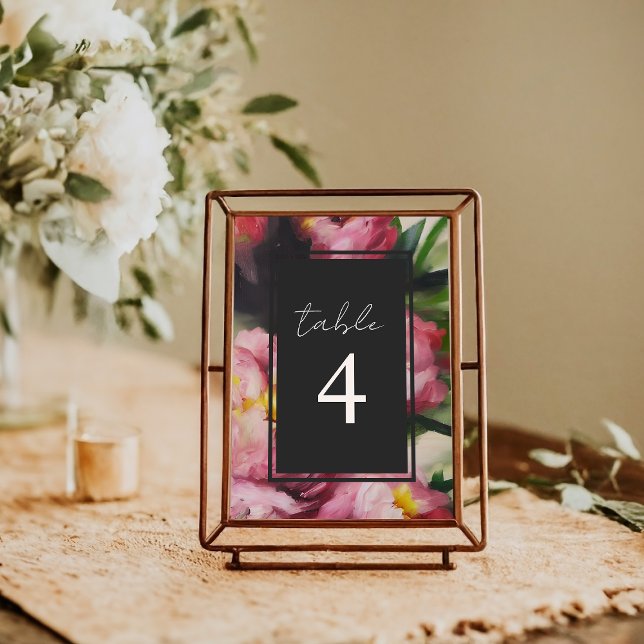 Mariage floral rose spectaculaire Numéro de table (Créateur téléchargé)