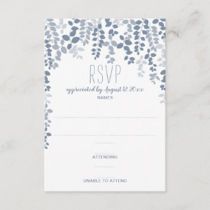Mariage floral rustique RSVP / Réponse (Dusty Blue