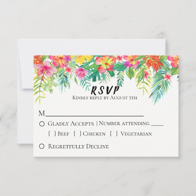 Mariage floral sur l'île tropicale RSVP (Devant)