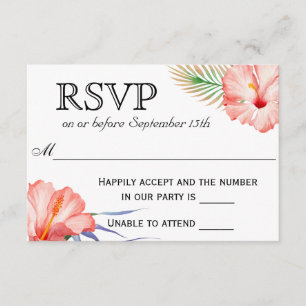 Mariage floral tropical hawaïen Luau RSVP